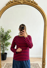T-SHIRT AMARA RIGA ROSSA E BLU
