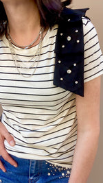 T-SHIRT FIOCCO STRASS NERA