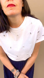 T-SHIRT BIANCA PIETRE OVALI