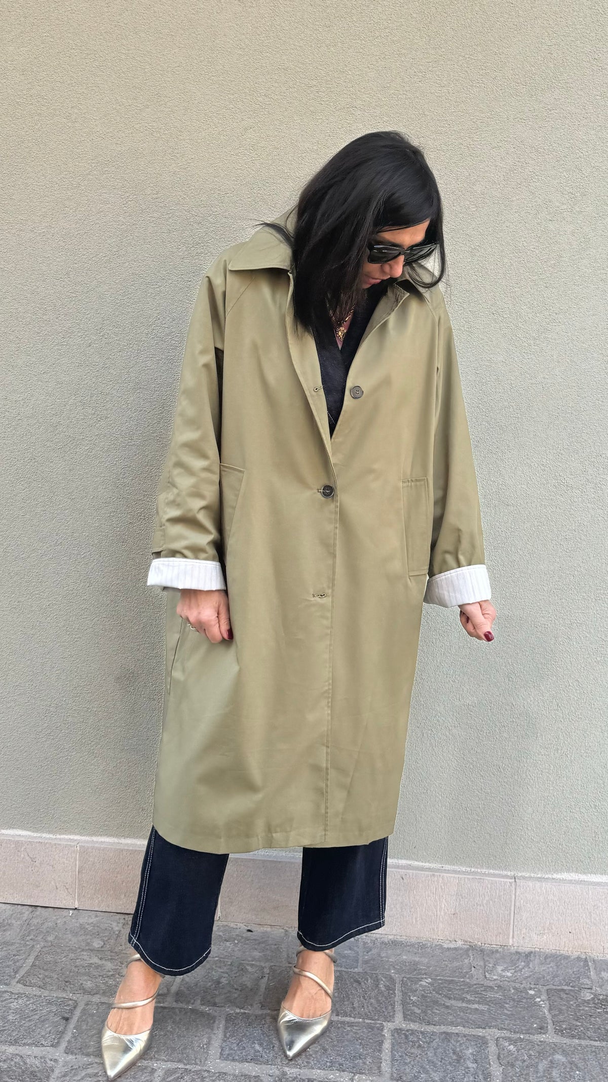TRENCH MIDI VERDE