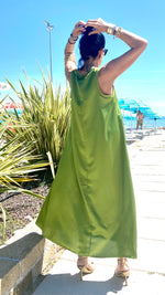 ABITO SATIN VERDE PISTACCHIO