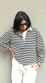 POLO A RIGHE BIANCA E NERA
