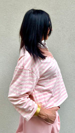 POLO A RIGHE BIANCA E ROSA