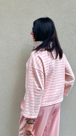 POLO A RIGHE BIANCA E ROSA