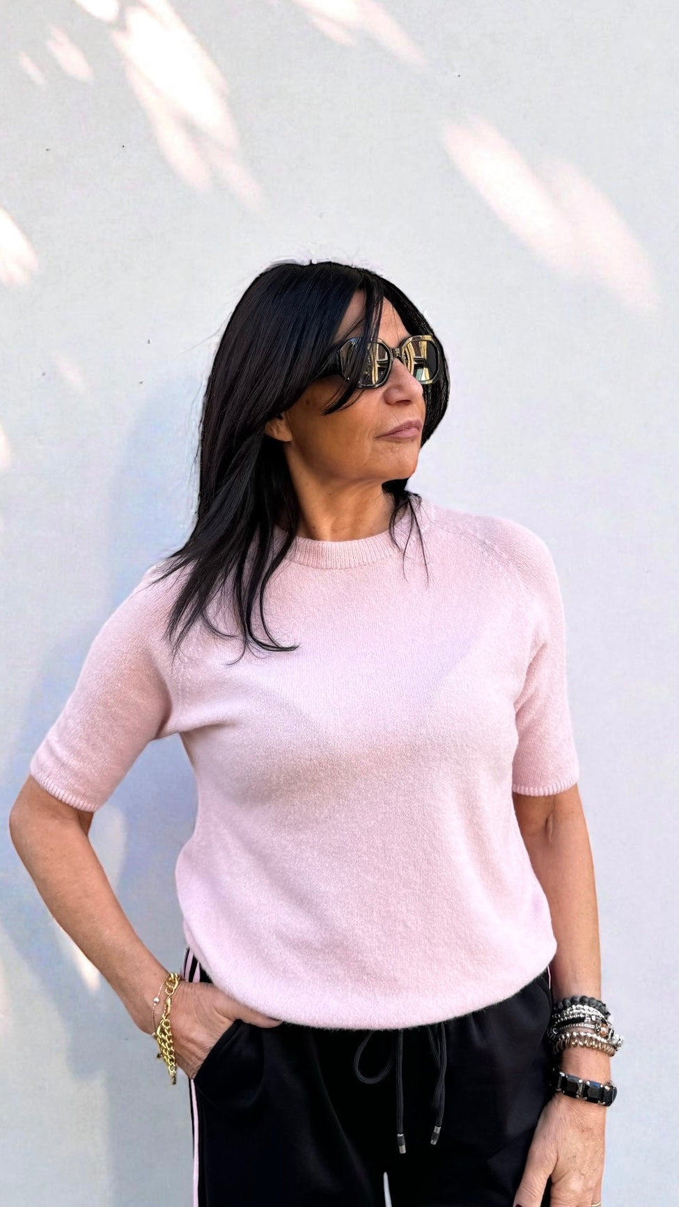 PULL MANICA 3/4 ROSA