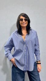 CAMICIA A RIGHE BLU
