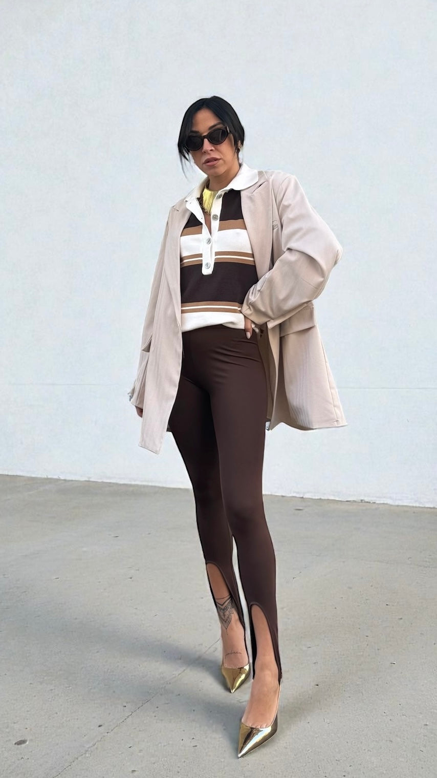 LEGGINS CON STAFFA CIOCCOLATO