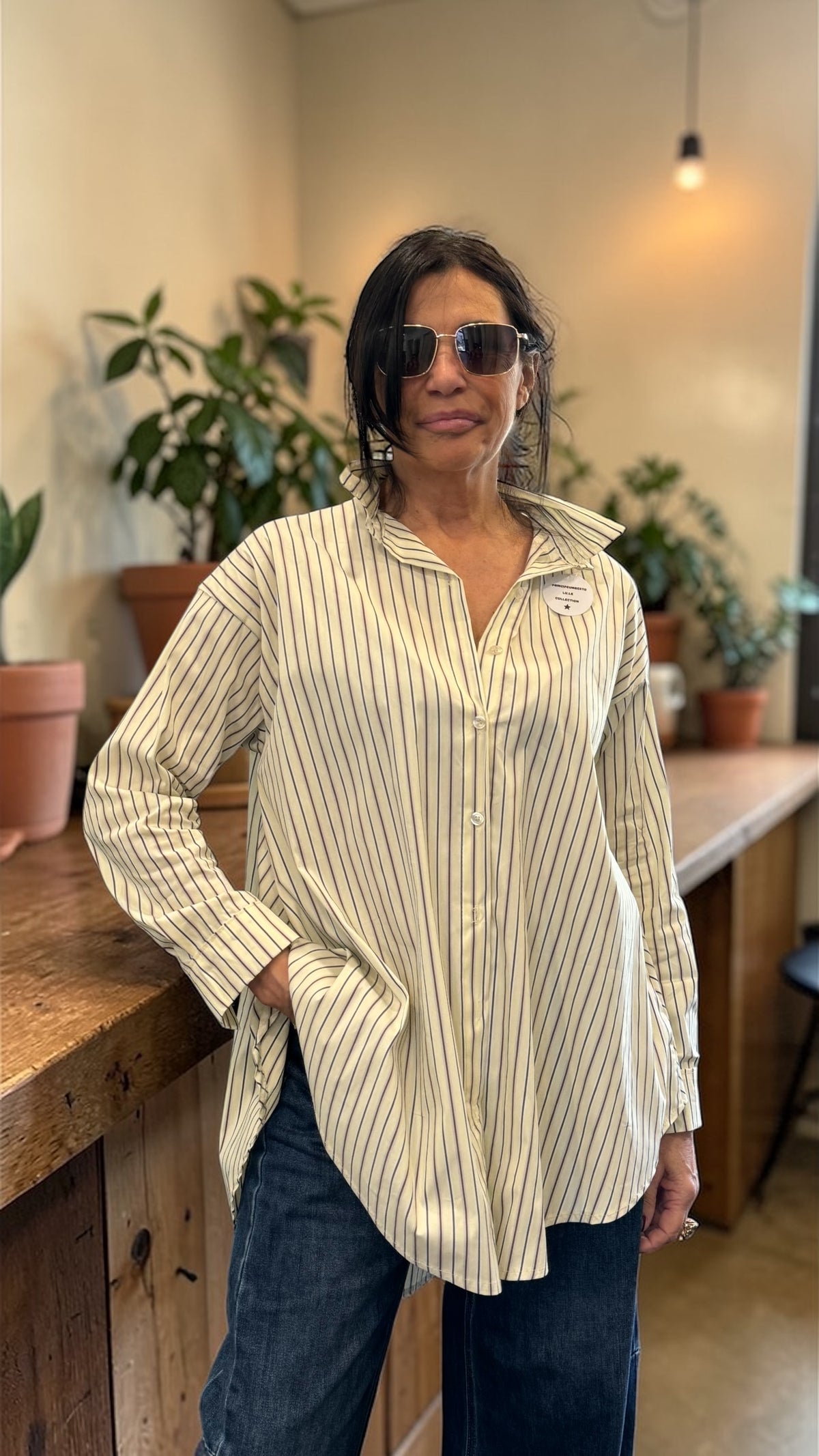 CAMICIA A TRAPEZIO RIGA CREMA