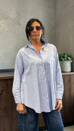 CAMICIA TRAPEZIO CELESTE
