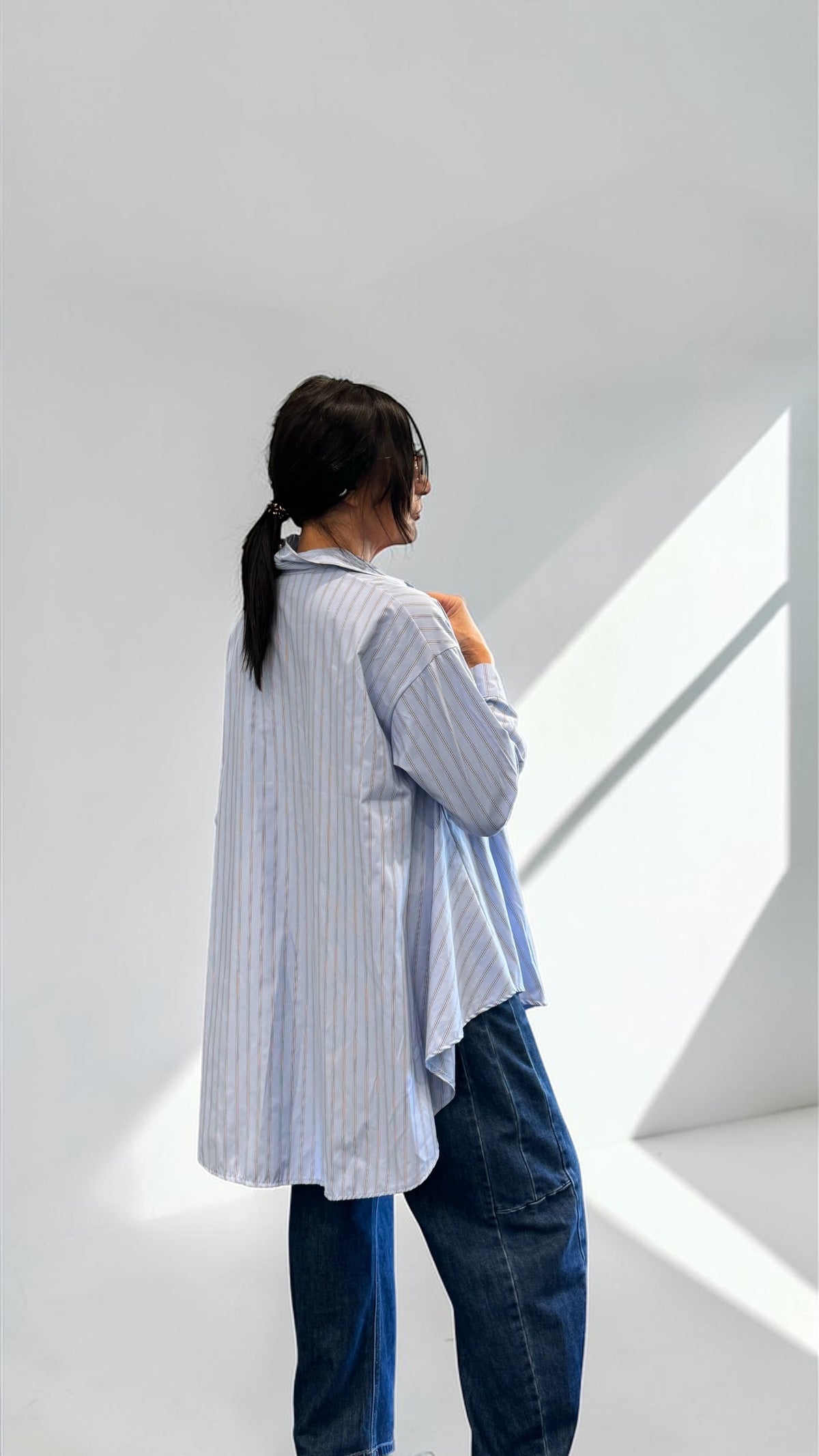 CAMICIA TRAPEZIO CELESTE