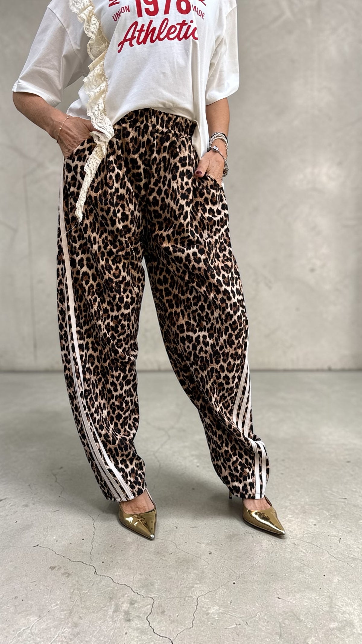 PANTALONE MACU BANDA BIANCA