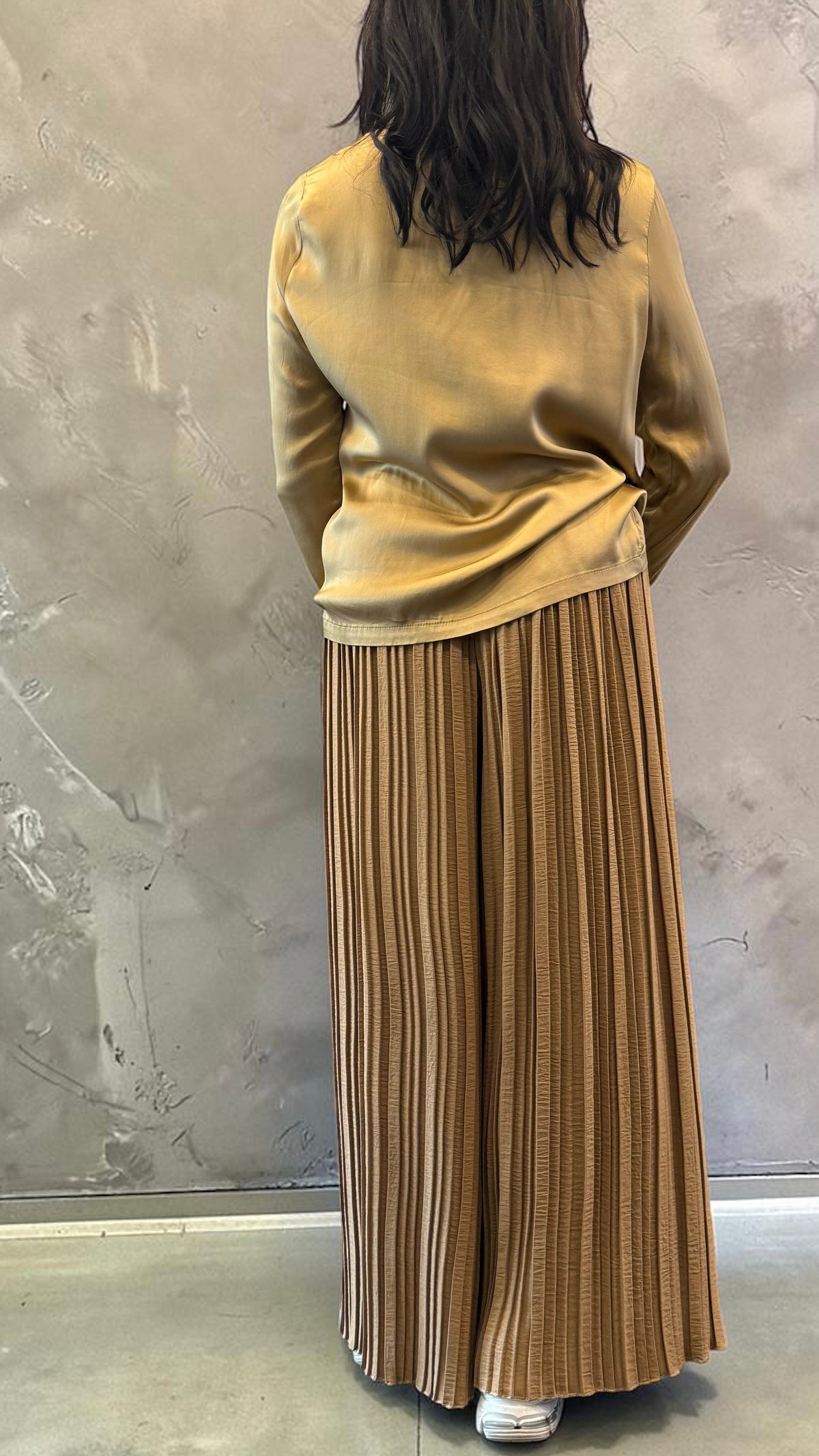 PANTALONE PLISSE' TABACCO
