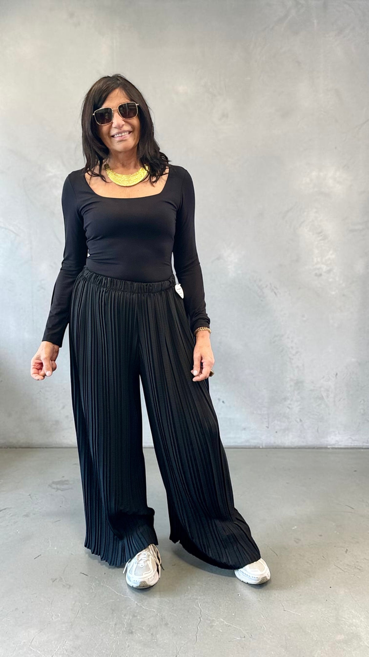 PANTALONE PLISSE' NERO