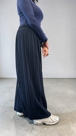 PANTALONE PLISSE' BLU