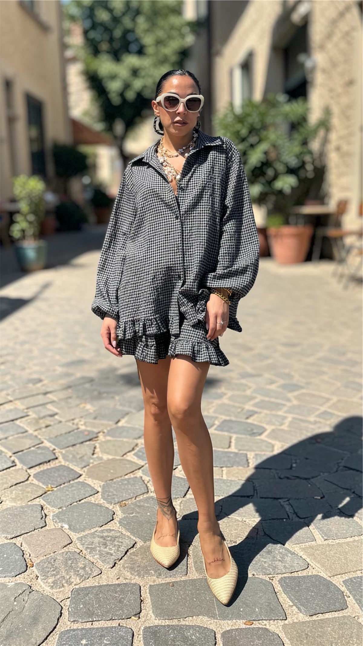 COORDINATO VICHY NERO