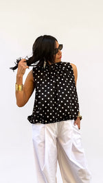 BLUSA POIS SMANICATA NERA