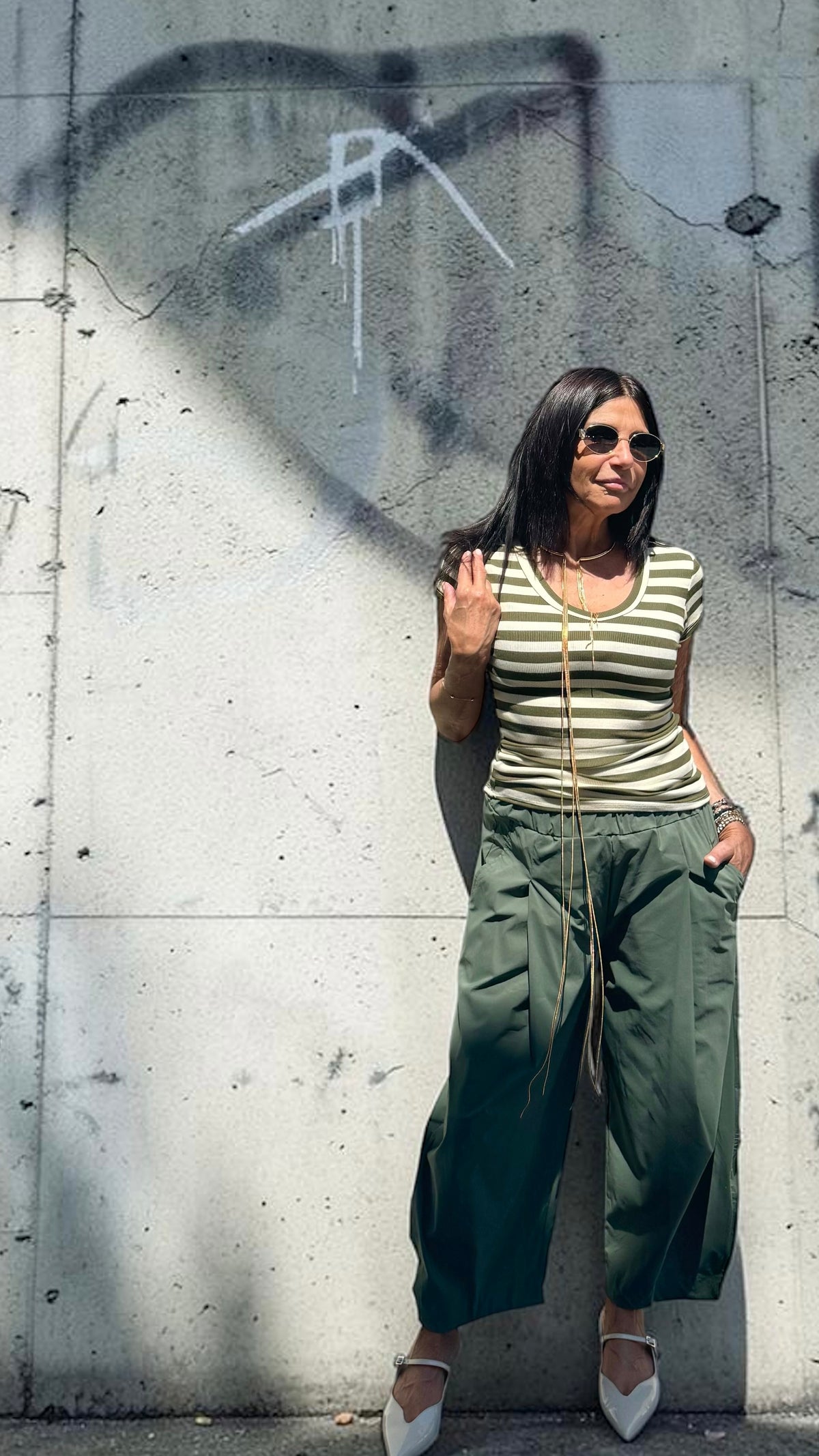 MAGLIETTA RIGHE VERDE MILITARY