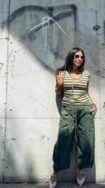 MAGLIETTA RIGHE VERDE MILITARY