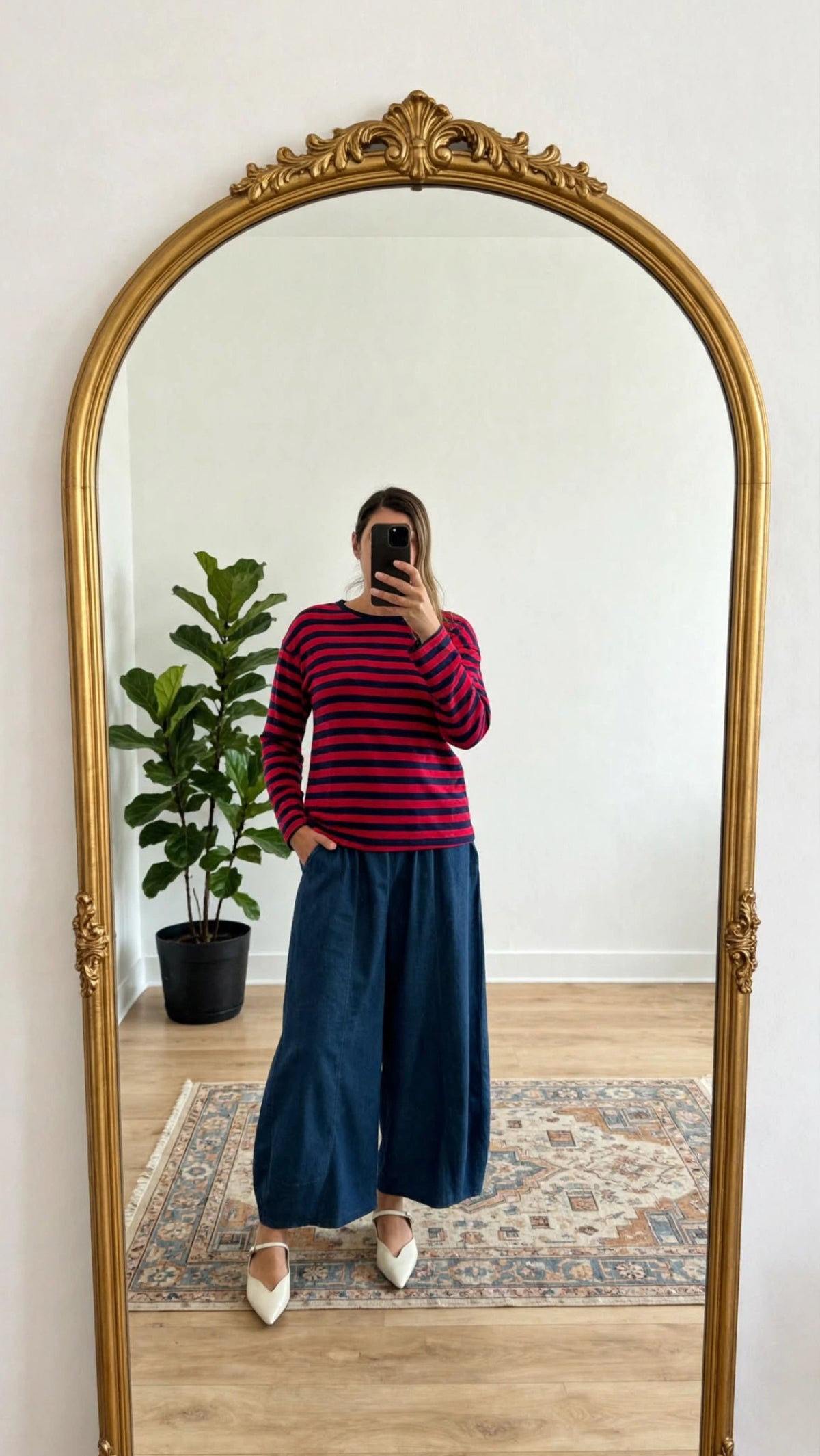 T-SHIRT AMARA RIGA ROSSA E BLU