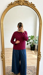 T-SHIRT AMARA RIGA ROSSA E BLU